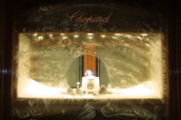 Chopard Snowflake collection launch event display windows