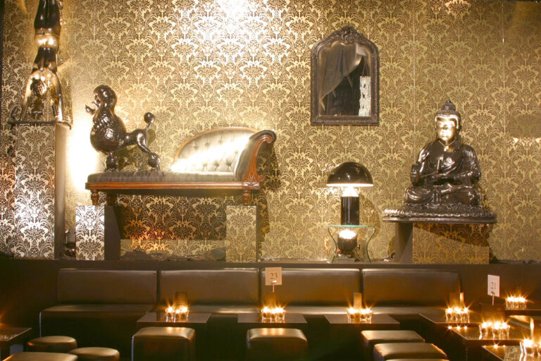 gold and black interiors at La Fete Noir for Chopard at the Cannes Film Festival