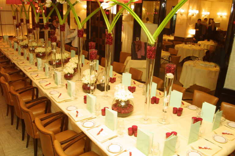 Dining tables at Chopard Snowflake collection launch event