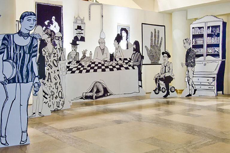 Hand-drawn interiors at the D&AD 'Yellow Pencil' awards