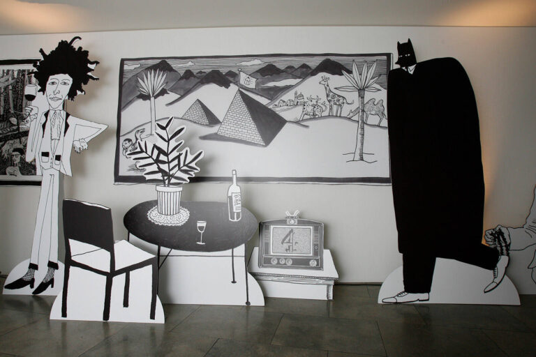 Hand-drawn interiors for the D&AD 'Yellow Pencil' Awards