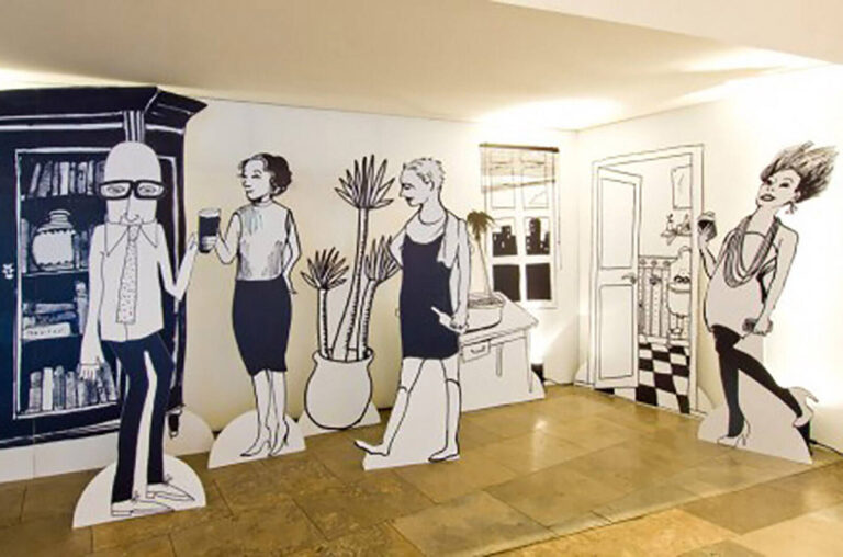 Hand-drawn interiors for the D&AD 'Yellow Pencil' Awards