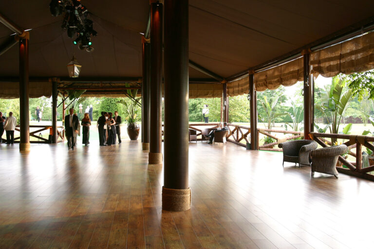 African safari tent interiors at Elton John’s White Tie & Tiara Ball