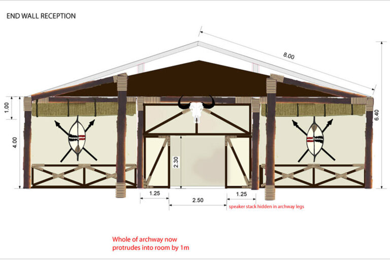 African set designs for Elton John’s White Tie & Tiara Ball