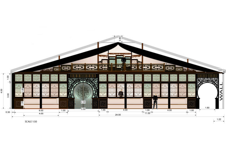 Chinese theme set designs for Elton John’s White Tie & Tiara Ball