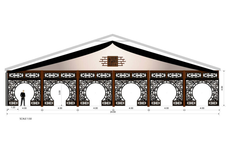 Chinese theme set designs for Elton John’s White Tie & Tiara Ball