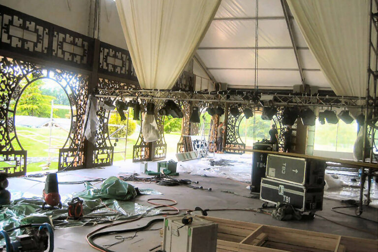 Chinese theme interiors for Elton John’s White Tie & Tiara Ball
