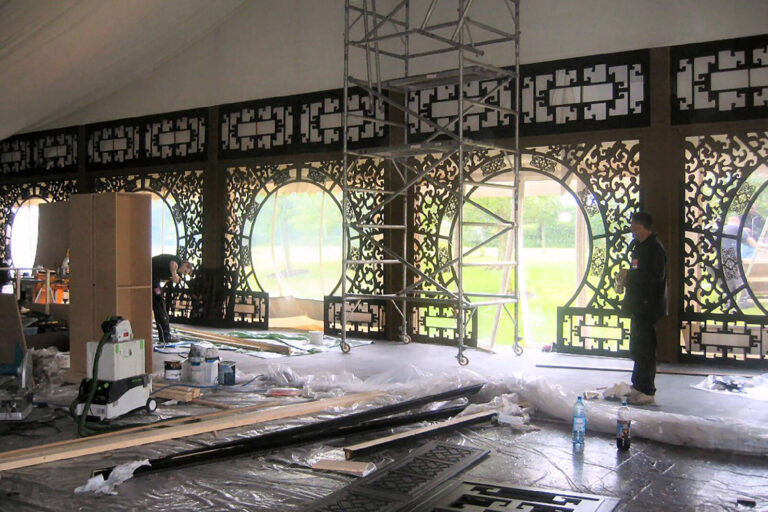 Chinese theme interiors for Elton John’s White Tie & Tiara Ball
