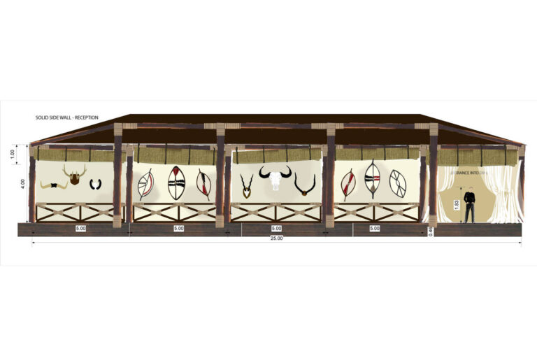 African set designs for Elton John’s White Tie & Tiara Ball