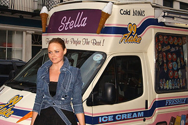 Stella McCartney themed ice cream van at Stella McCartney shop 1st birthday party